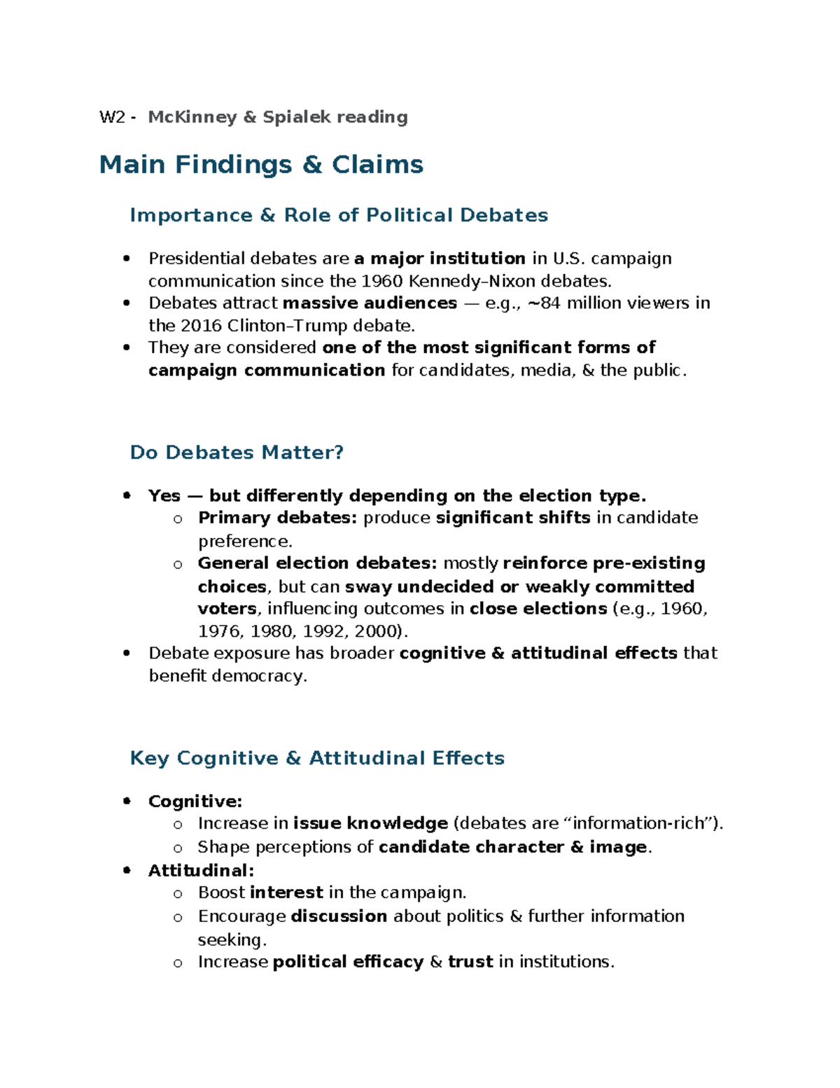 POLI SCI 2144 A Readings: Political Debates & Satire Insights - Studocu
