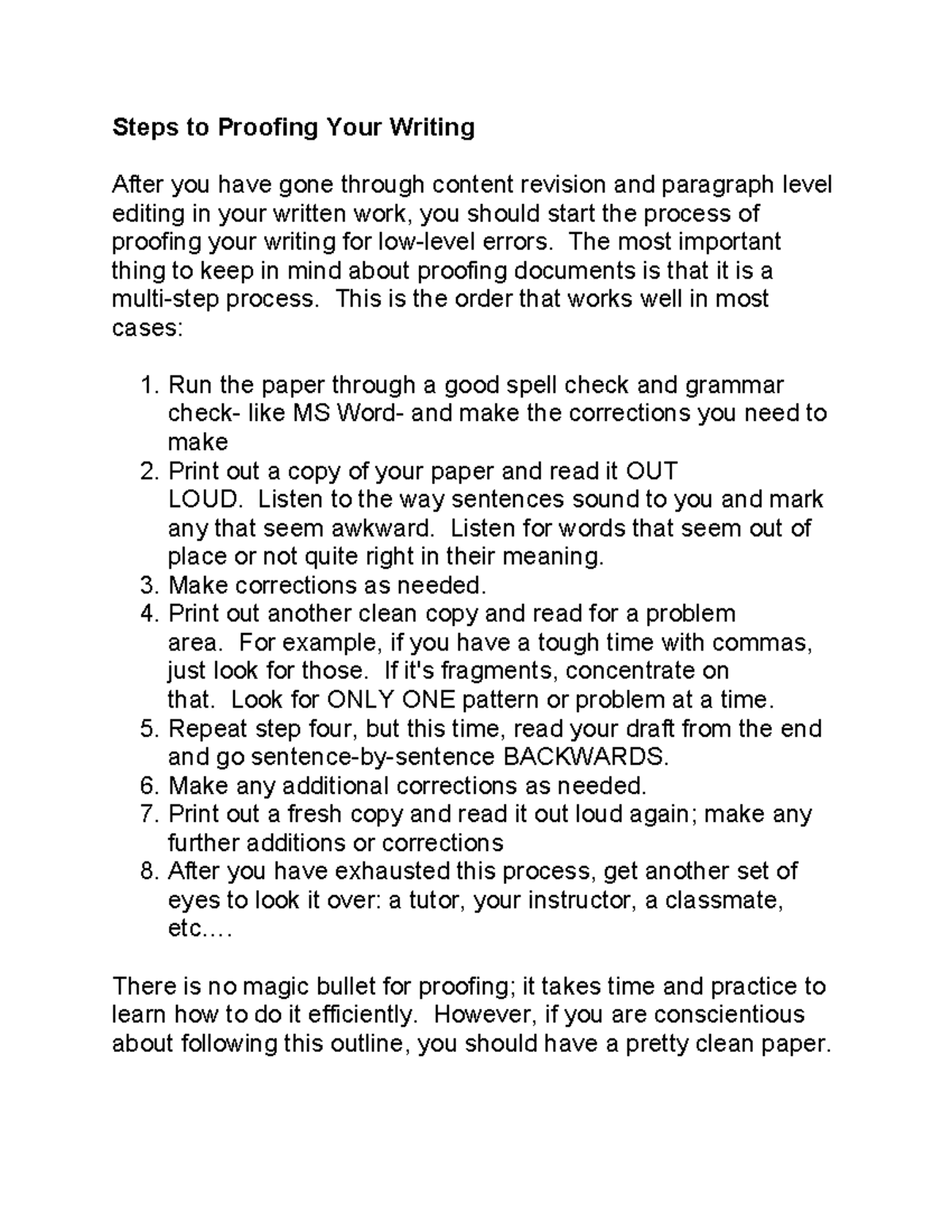 Proofing Your Writing: Essential Steps for Error-Free Papers - Studocu