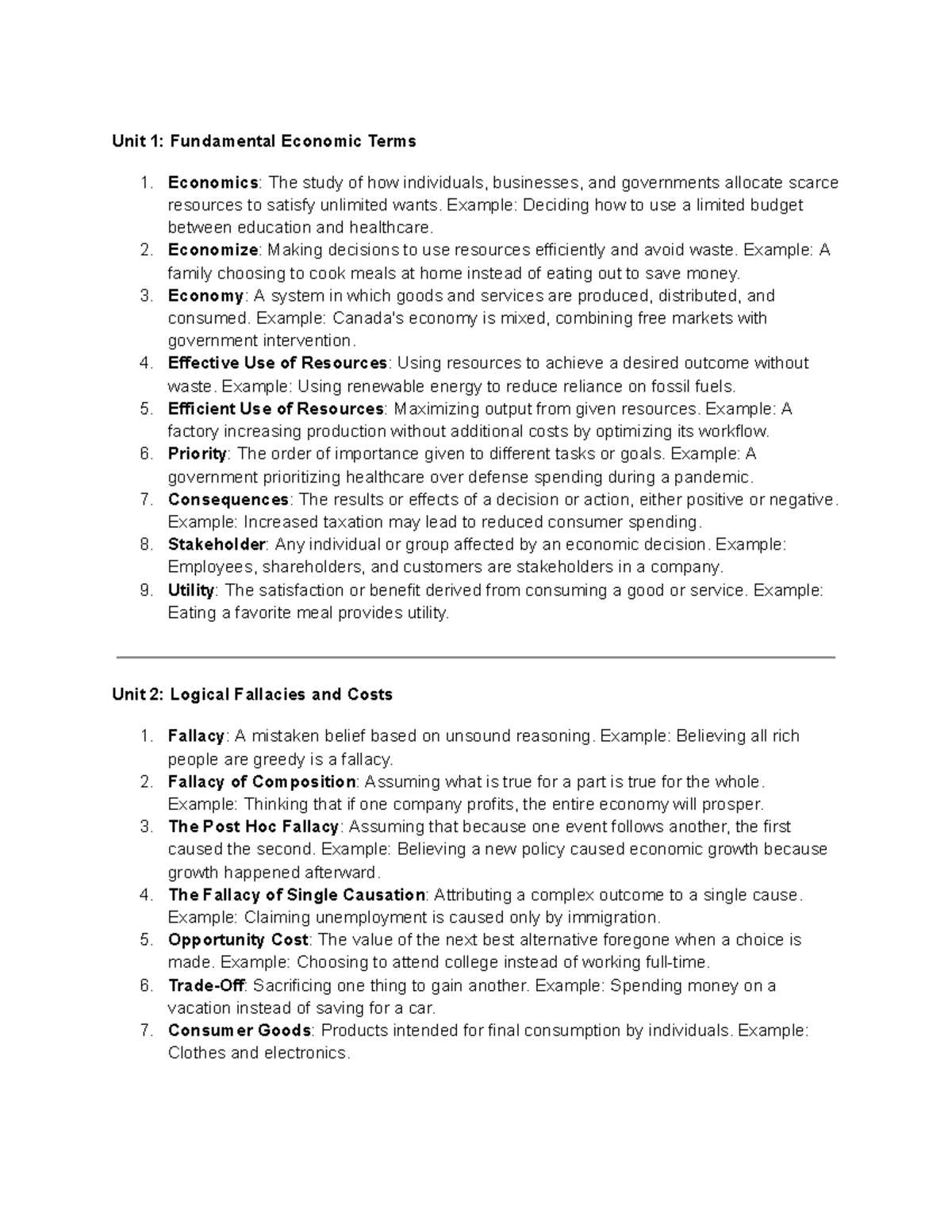 Economics 101: Key Concepts and Theories Overview - Studocu