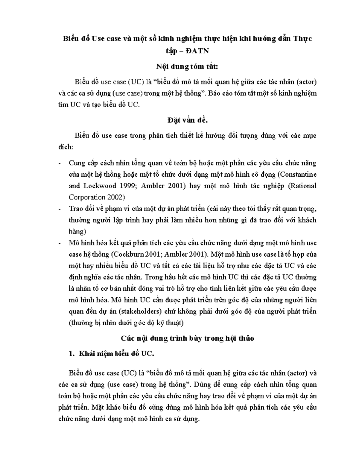 Biểu đồ Use Case và Kinh Nghiệm Thực Hiện ĐATN - Bc1-BDUC - Studocu