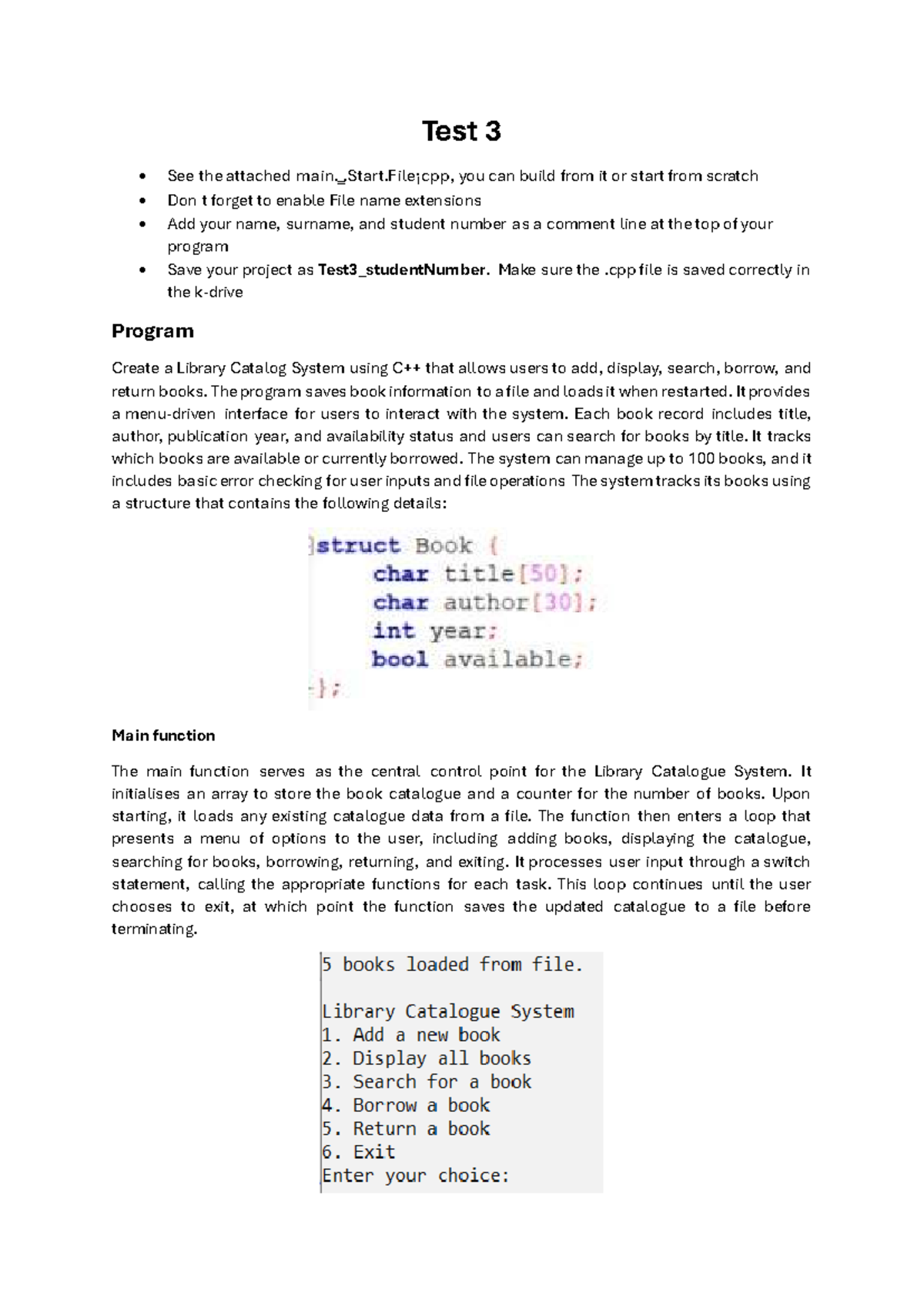 Test 3 A - This is like the make up test - Test 3 See the attached main ...