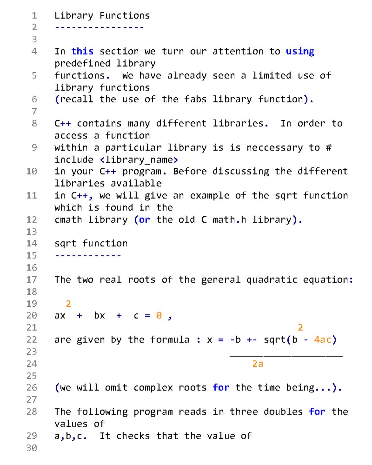 Library Functions and Their Usage in C++ Programming (CS101) - Studocu