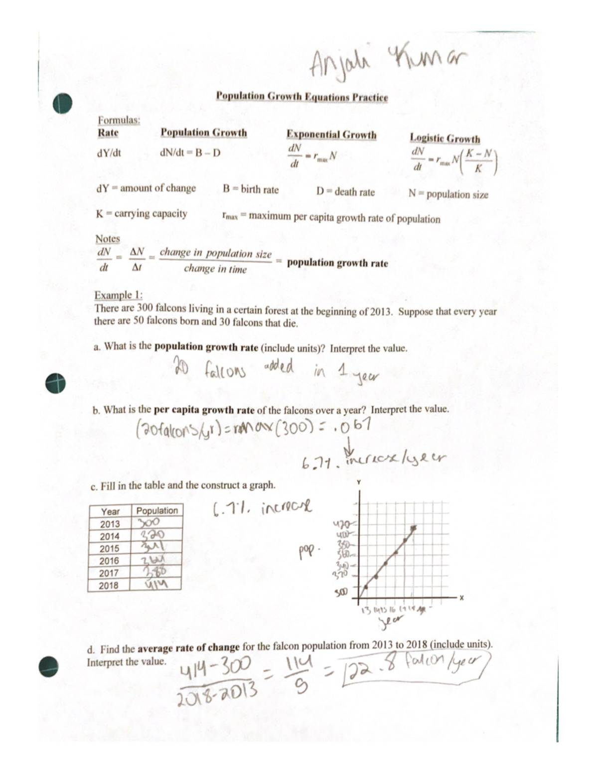Population Growth Equations Practice Exercises and Solutions - Studocu
