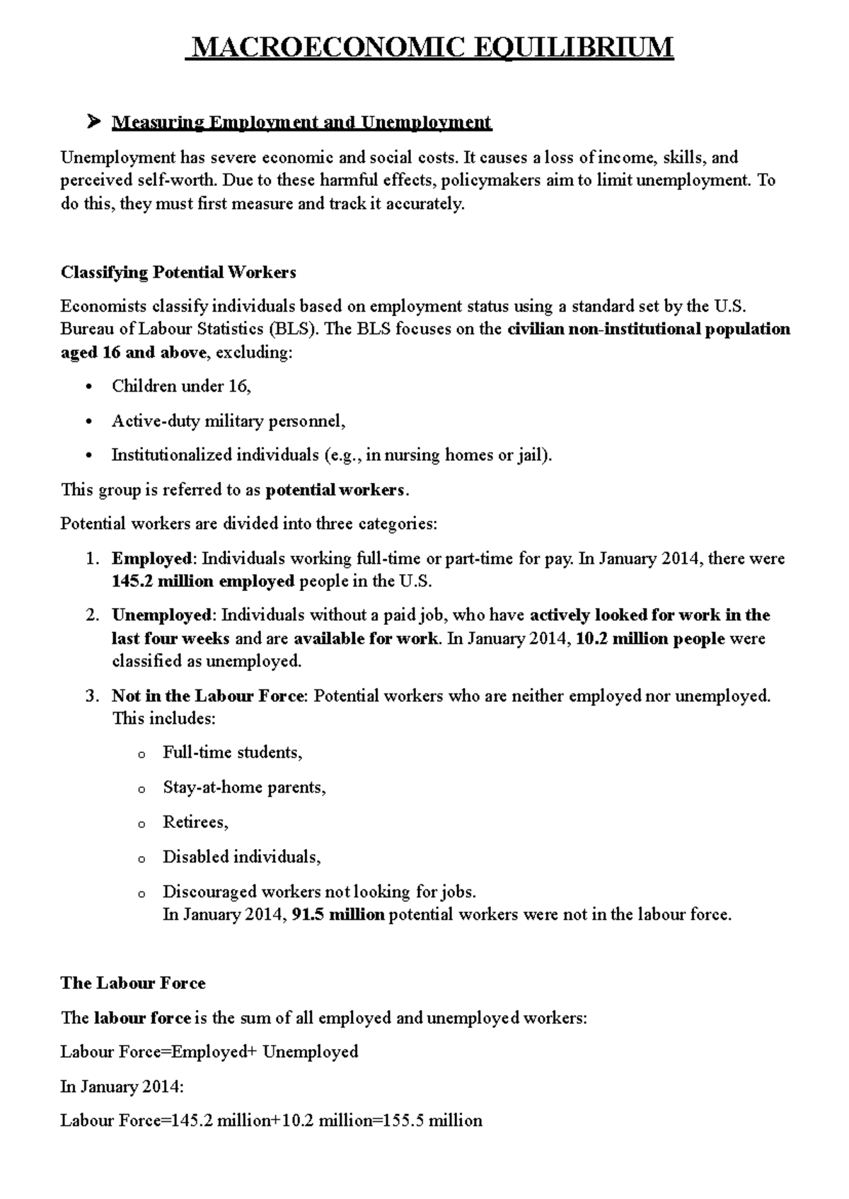 ECO 3: Macroeconomic Equilibrium - Employment & Unemployment Analysis ...