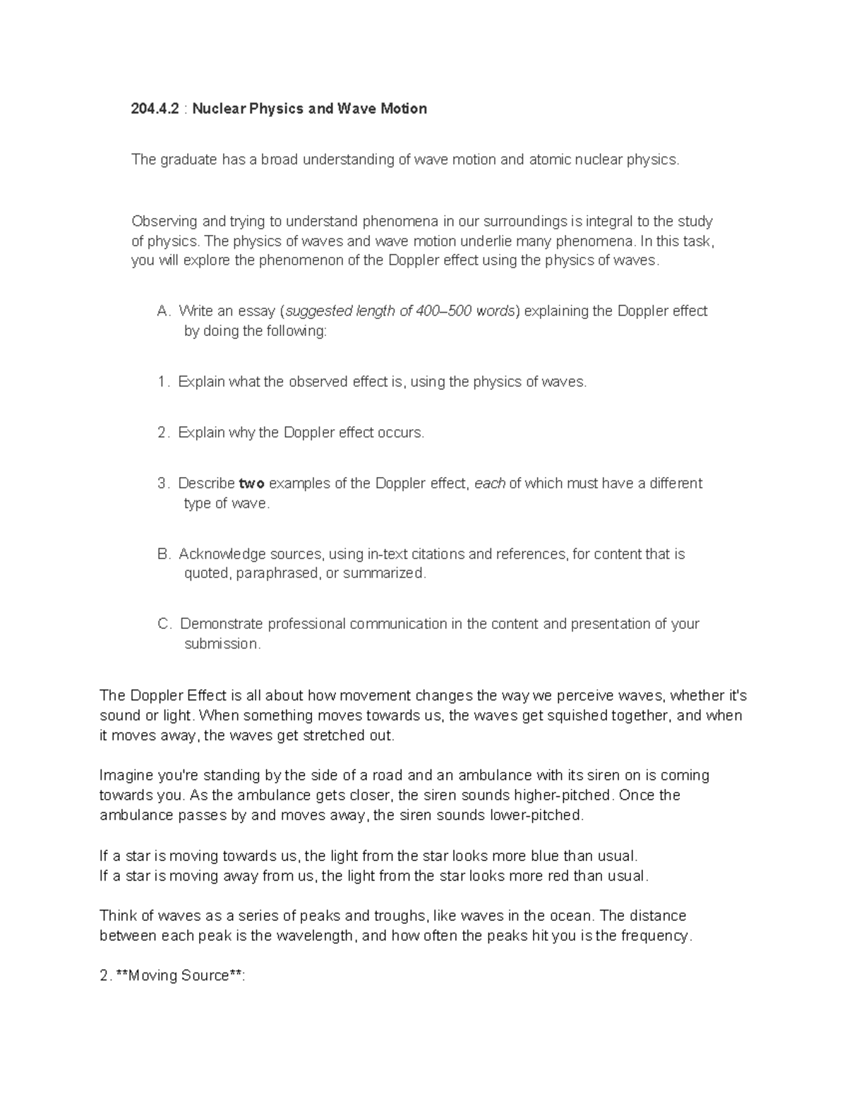Doppler Effect Gen Physics Task3 - 204.4 : Nuclear Physics and Wave ...
