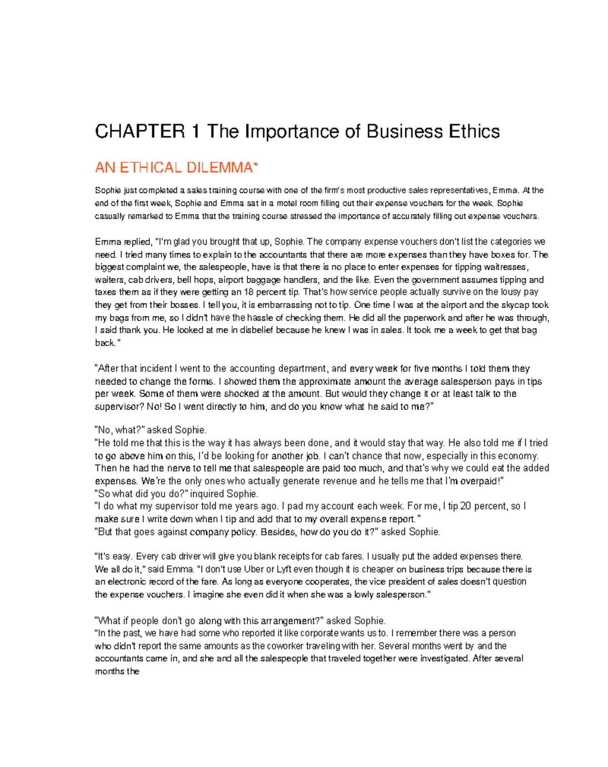BUSINESS ETHICS CHAPTER 1: Understanding Its Importance and Impact ...