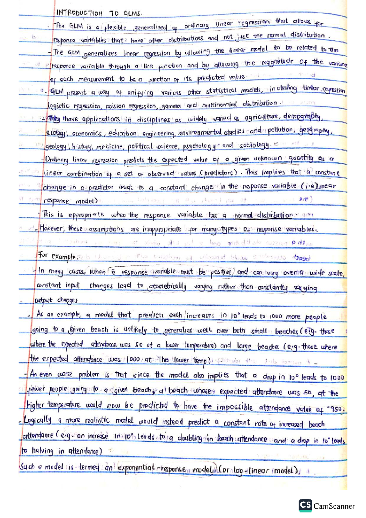 GLM 101: Comprehensive Notes & Revision Questions - Studocu