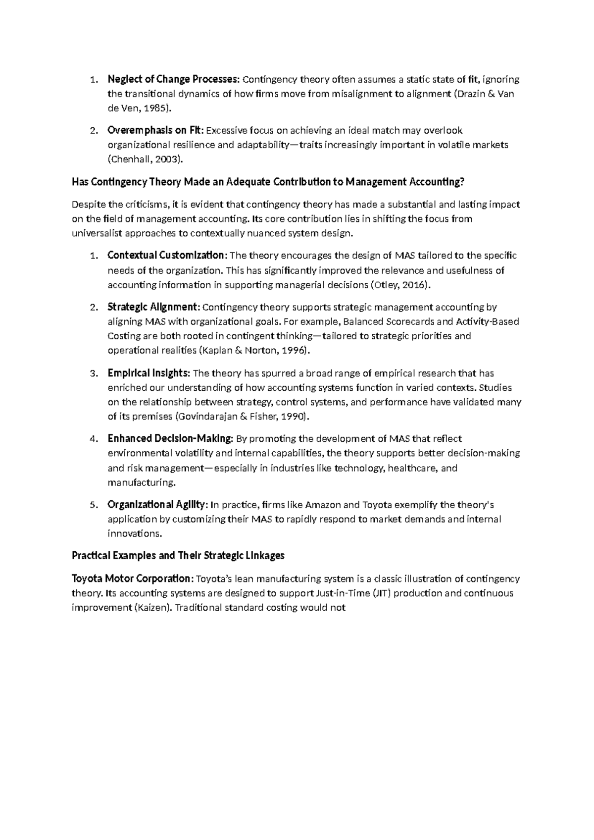 3 - Course: The Impact of Contingency Theory on Management Accounting ...