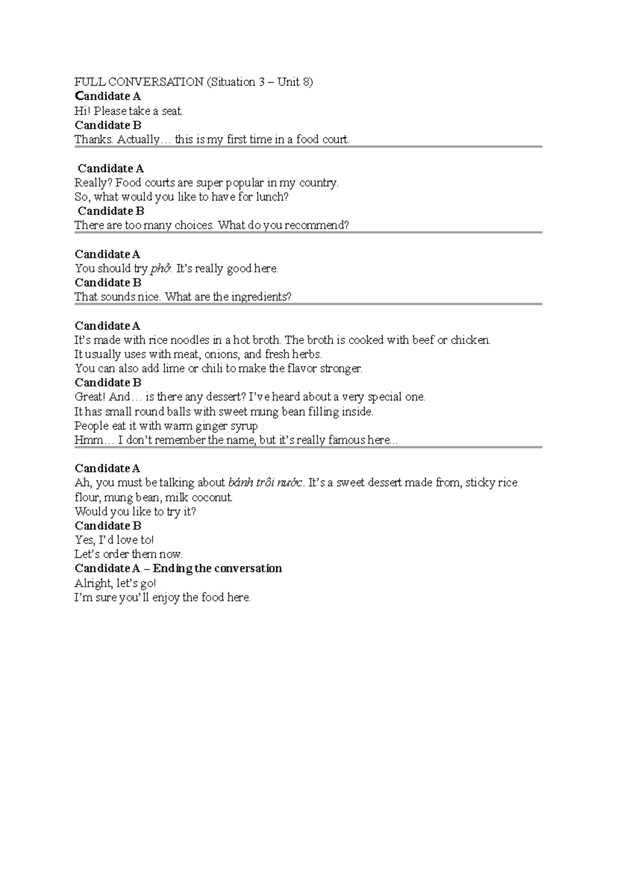 FULL Conversation Transcript for TATM Unit 8 - Studocu
