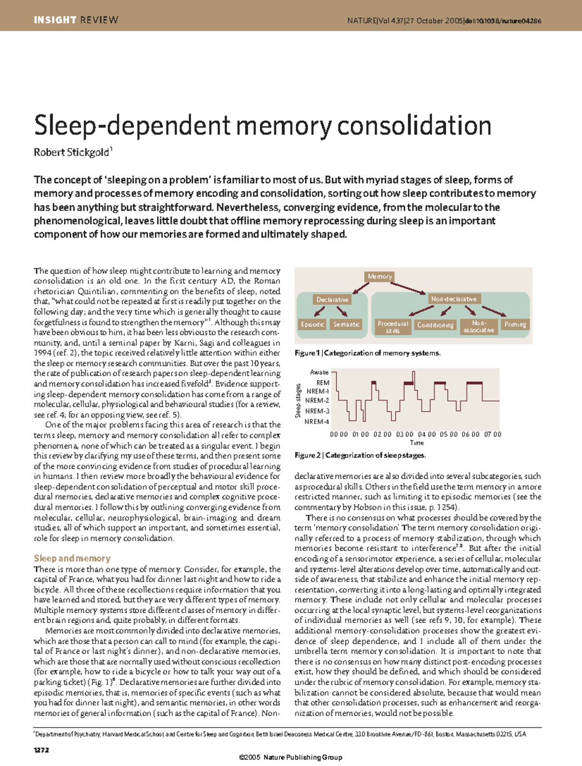 Sleep-Dependent Memory Consolidation: Insights and Key Findings ...