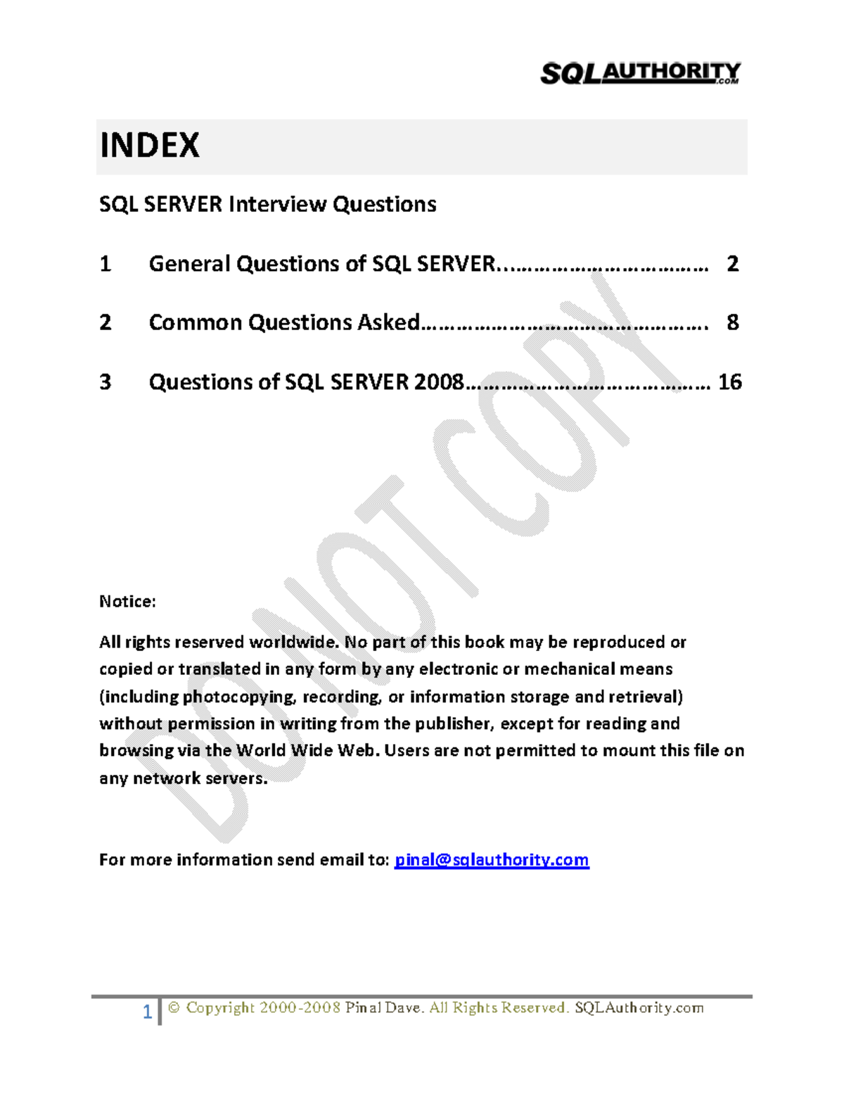 SQLServer 2008 Interview Questions Answers - INDEX SQL SERVER Interview ...