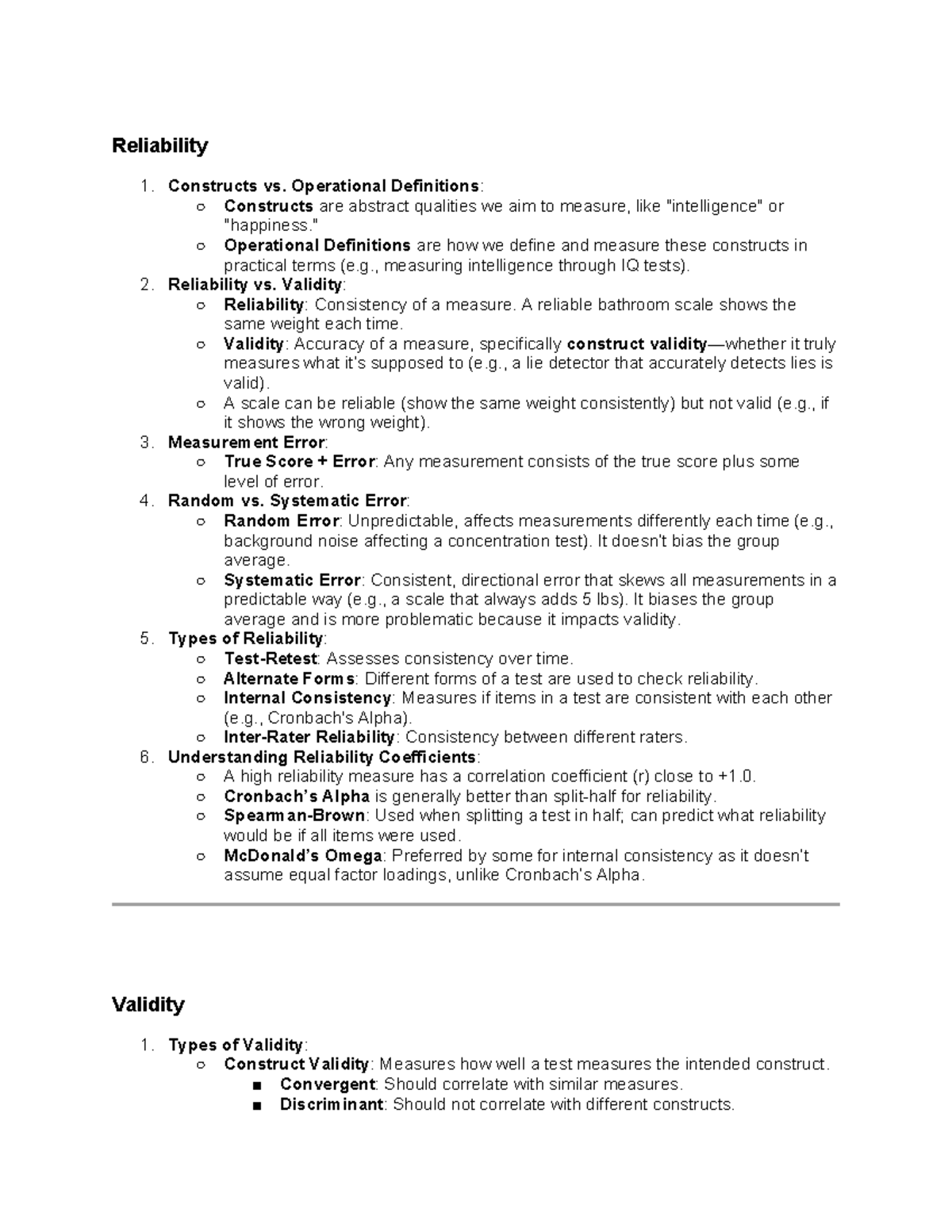 Reliability - math - Reliability Constructs vs. Operational Definitions ...