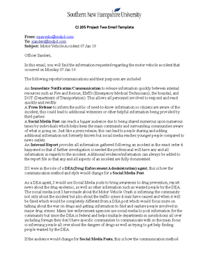 CJ 205 Module 7 Project 2 Internal Notification - 1 Module 7-2 Project ...