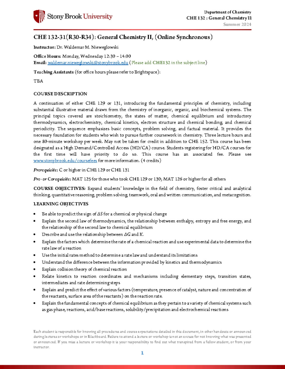 CHE132 Summer 2024Beta - CHE 132 : General Chemistry II Summer 2024 ...