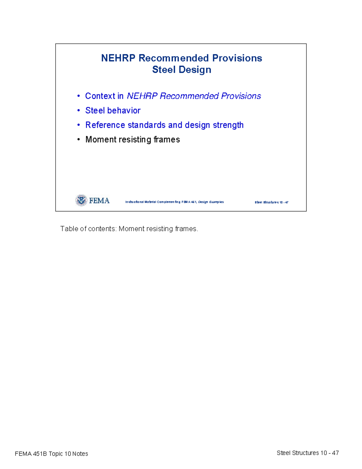 Seismic Detailing for Steel Structure - Instructional Material ...