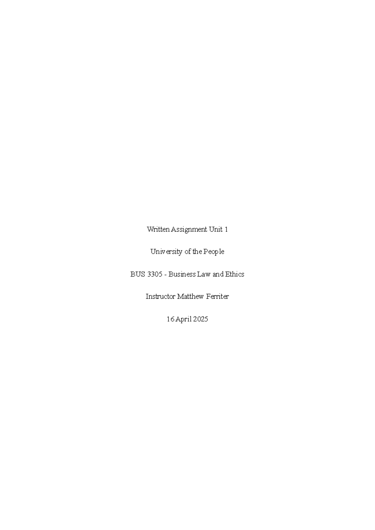 BUS 3305 Written Assignment: Business Law & Ethics in Myanmar - Studocu