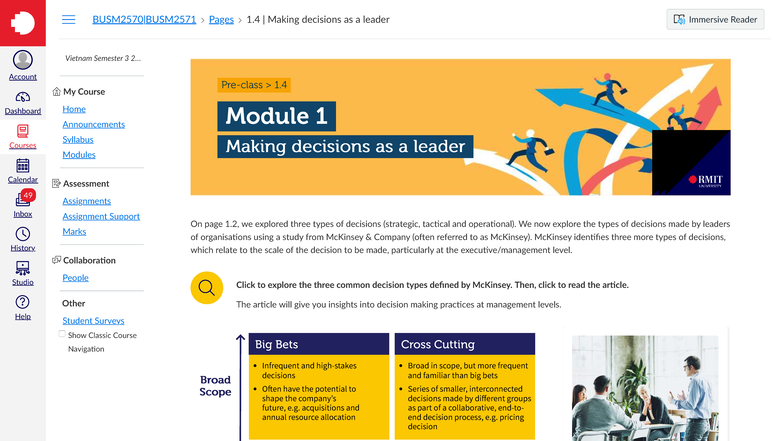 1.4 Making Decisions as a Leader: Insights from McKinsey - Studocu