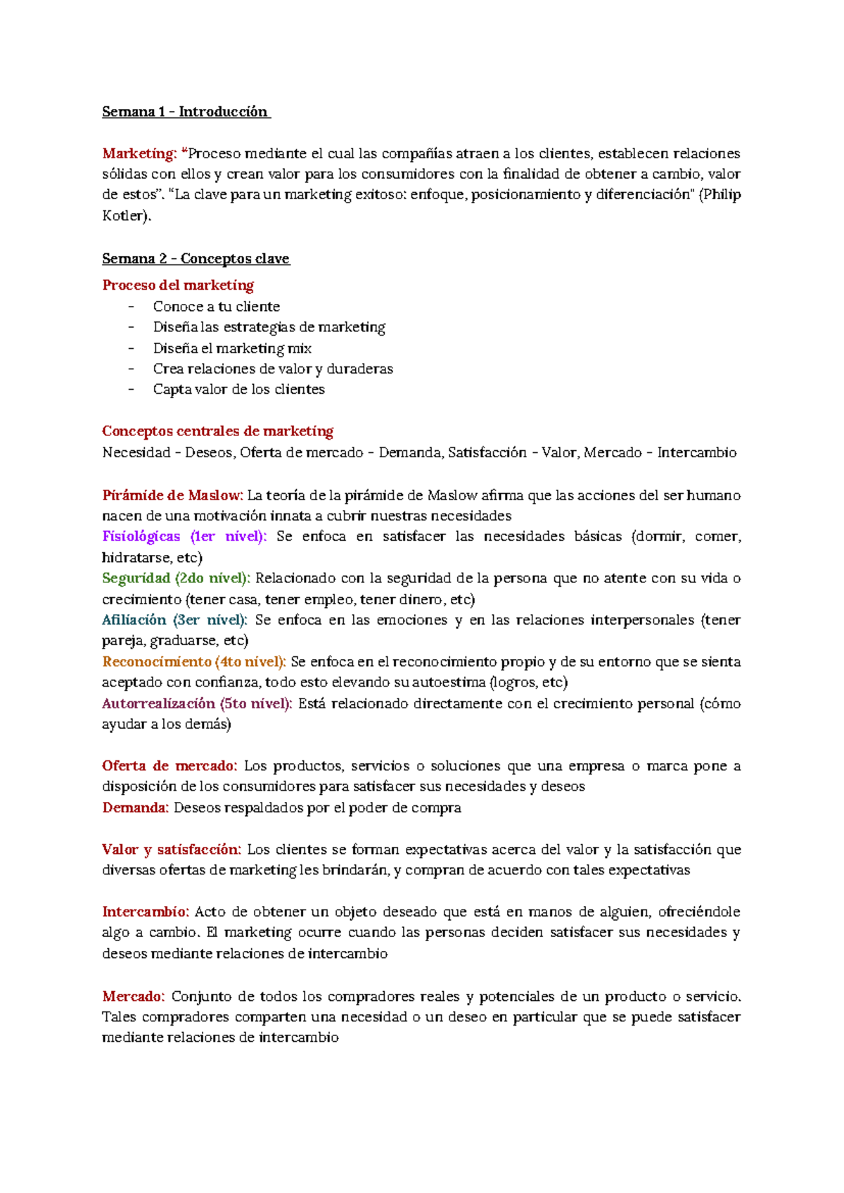 Apuntes Parcial - Marketing: Introducción y Conceptos Clave - Studocu