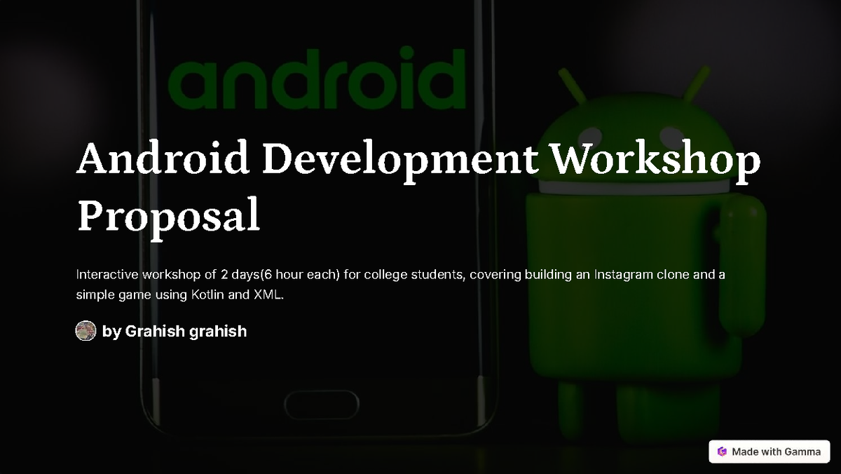 Android Dev Workshop Proposal: Build Instagram Clone & Game - Studocu