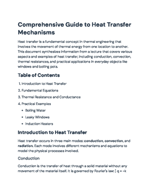 Heat Transfer Analysis and Thermal Resistance in Engineering (ENG101 ...