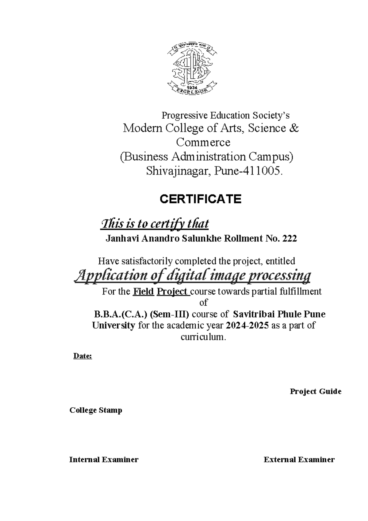 B.B.(C.) Sem-III Project Report: Digital Image Processing Application ...