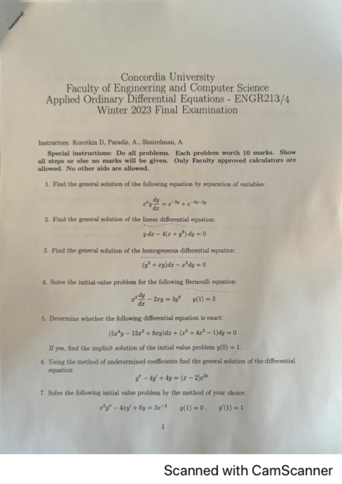 ENGR 213 Final Exam Study Guide - Studocu