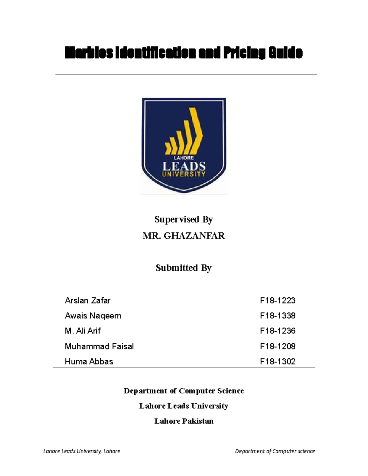 Final-Year Project Report: Marbles Identification & Pricing Guide (CS ...