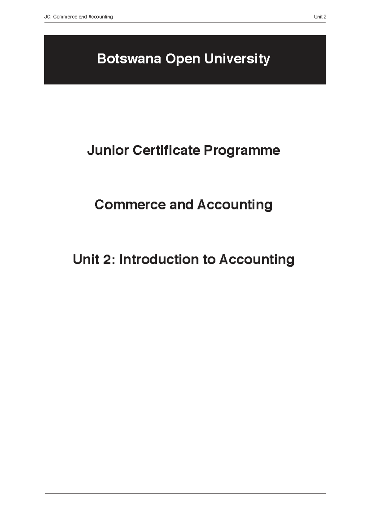 JC: Commerce and Accounting Unit 2 - Intro to Accounting Notes ...