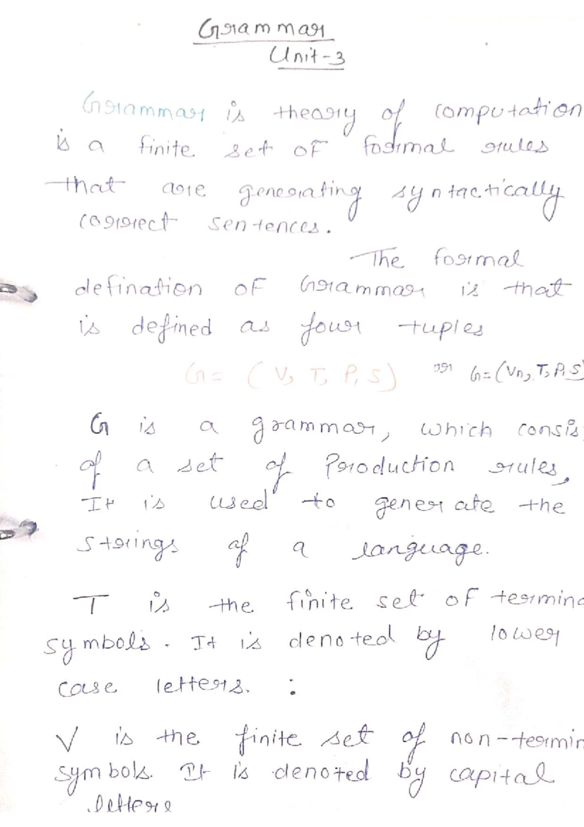 Regular Expressions and Languages: TAFL Unit 2 & 3 Notes - Studocu