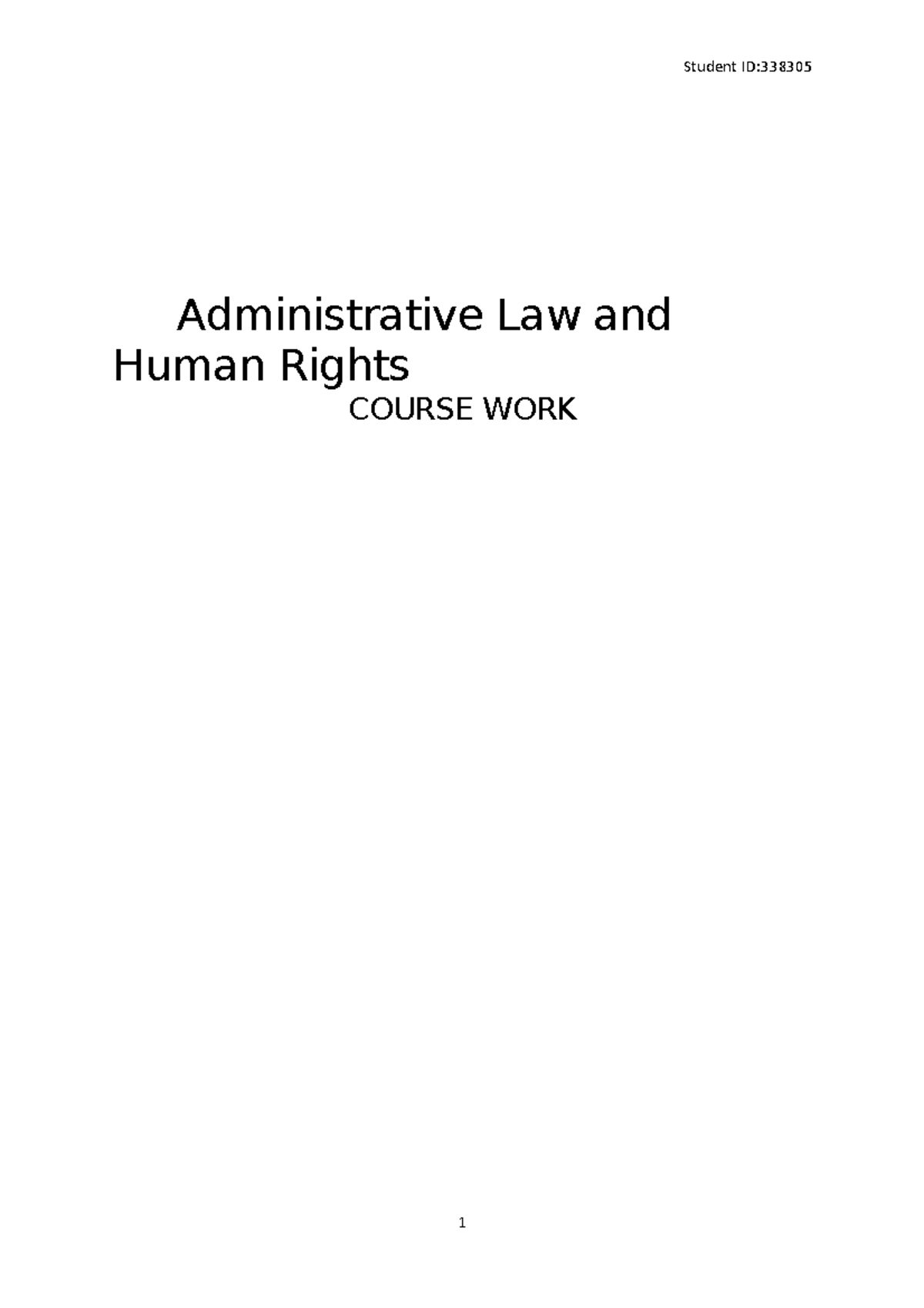 HR Coursework - Admin Law & Human Rights Notes - Studocu