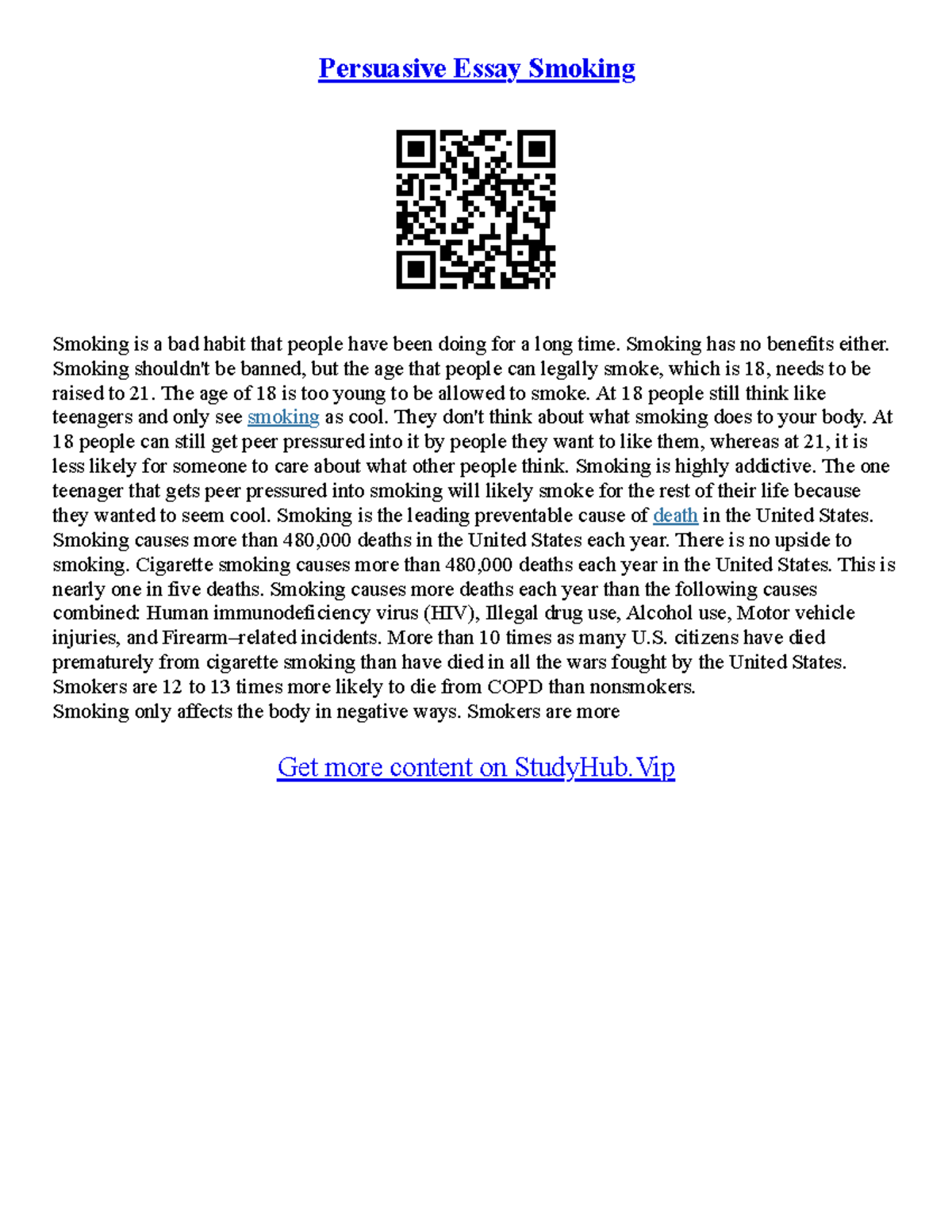 persuasive speech on cigarette smoking Informative Speech.docx - INFORMATIVE ESSAY Smoking is regarded as a fashion symbol in young boys. Despite the ill effects of smoking Persuasive speech topics for students