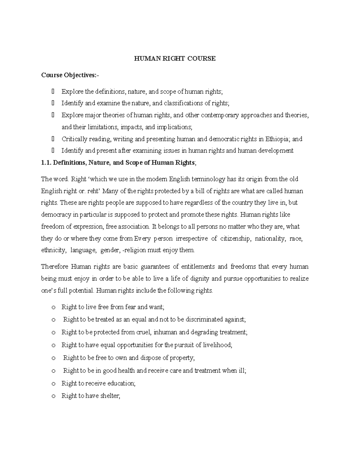 Human Rights and Ethical Theories: An Overview for HRC 101 - Studocu