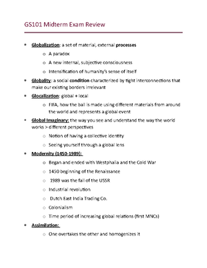 GS101 Final exam Study Guide-F2022 - GS101 Final Exam Study Guide for ...