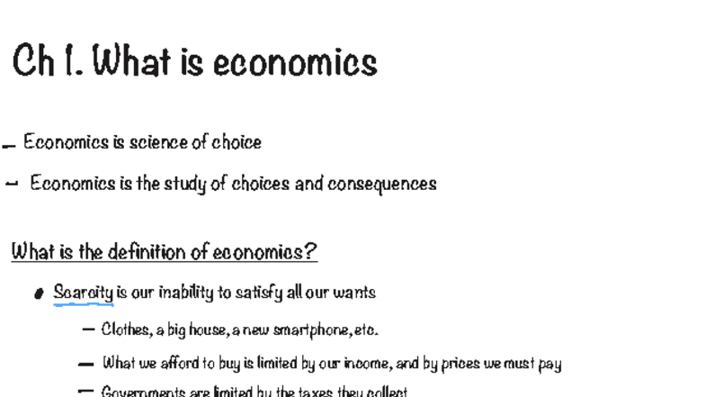Econ 101: Chapter 1 - Understanding Economics and Scarcity - Studocu