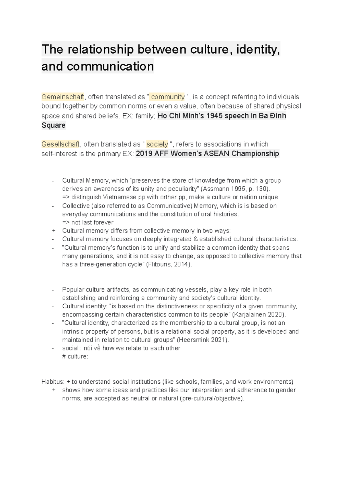 W2-EAPC - Cultural Memory, which “preserves the store of knowledge from ...