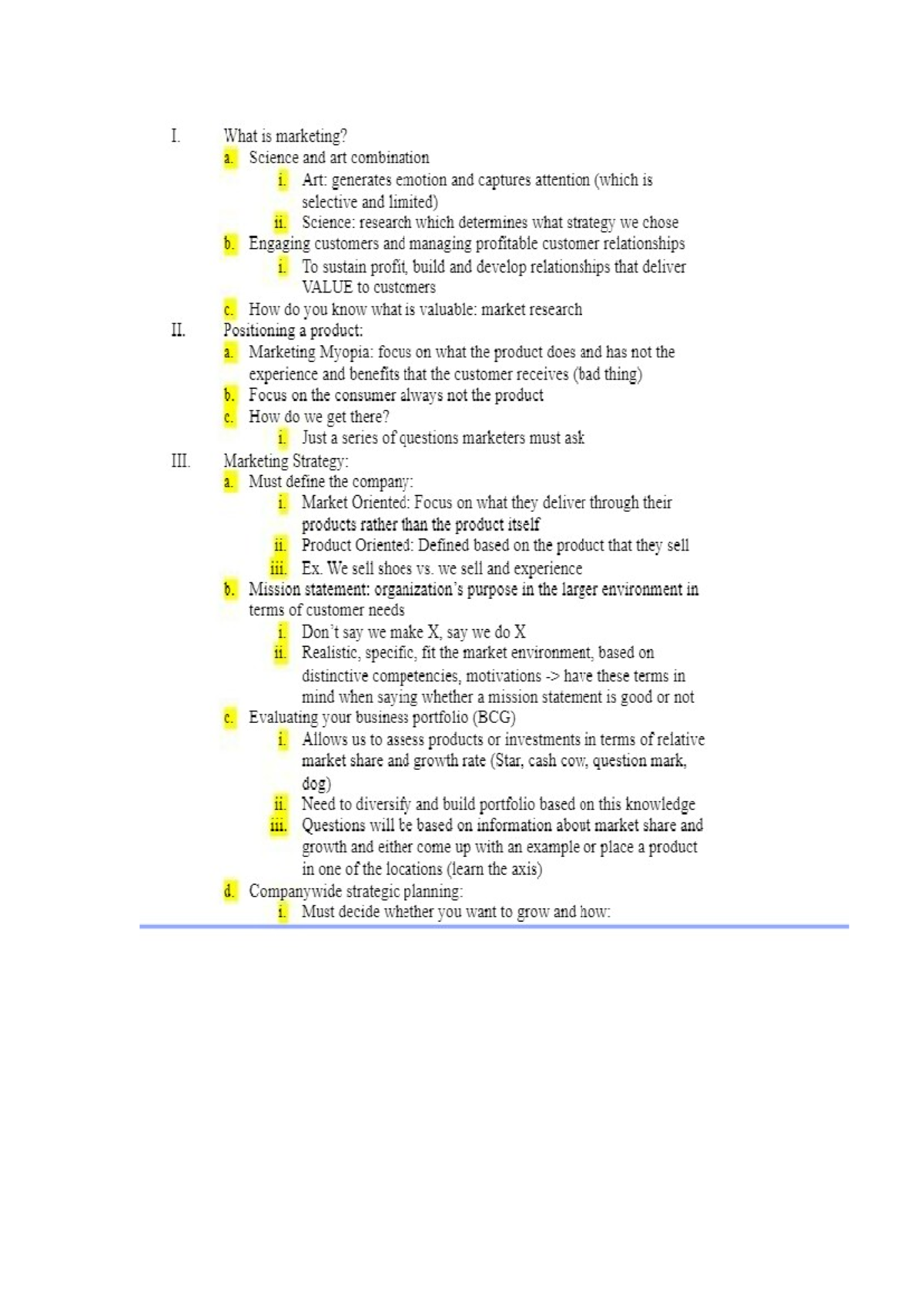 MKTG3101 Course Overview and Key Concepts Summary - Studocu