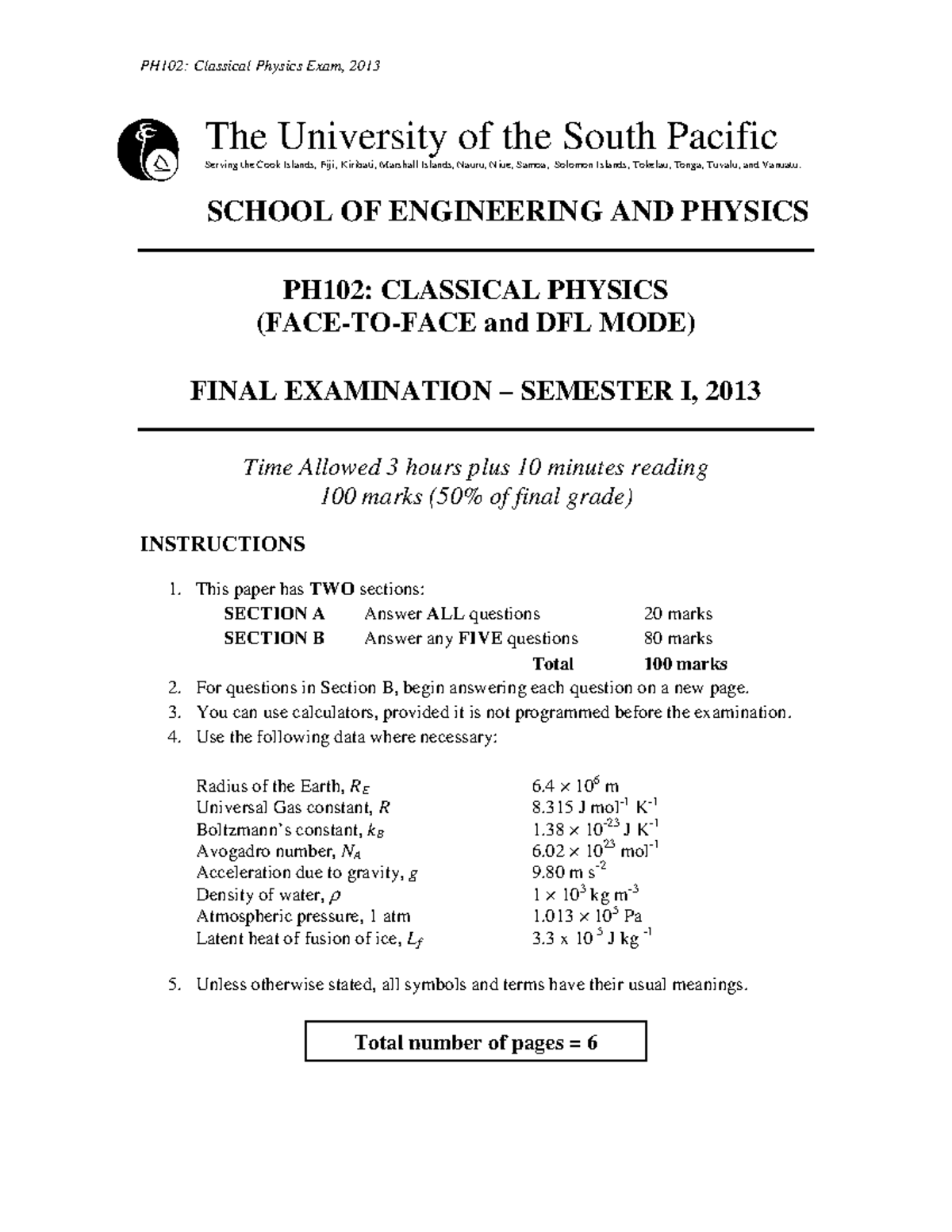 PH102 Final Exam Practice Questions – Semester I, 2013 - Studocu