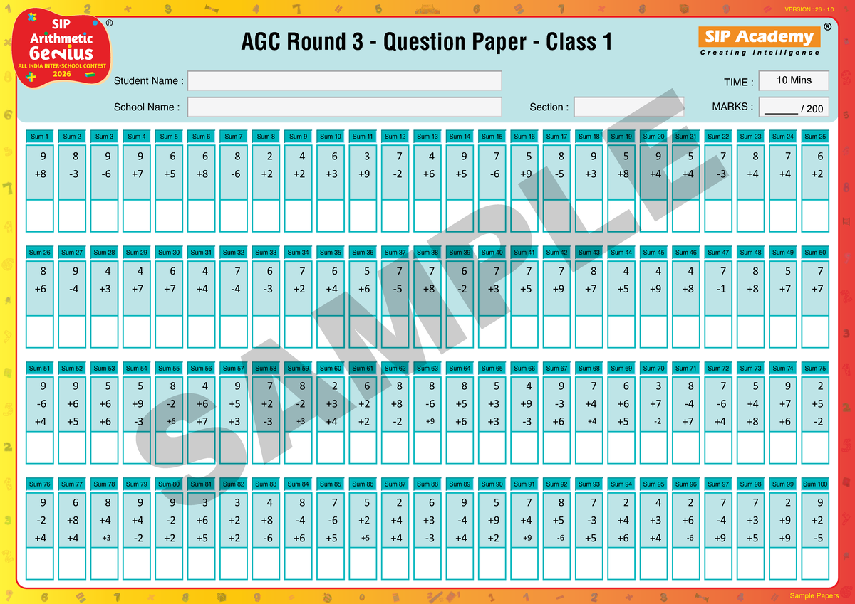 AGC Round 3 - Question Paper - Class 1 - Studocu