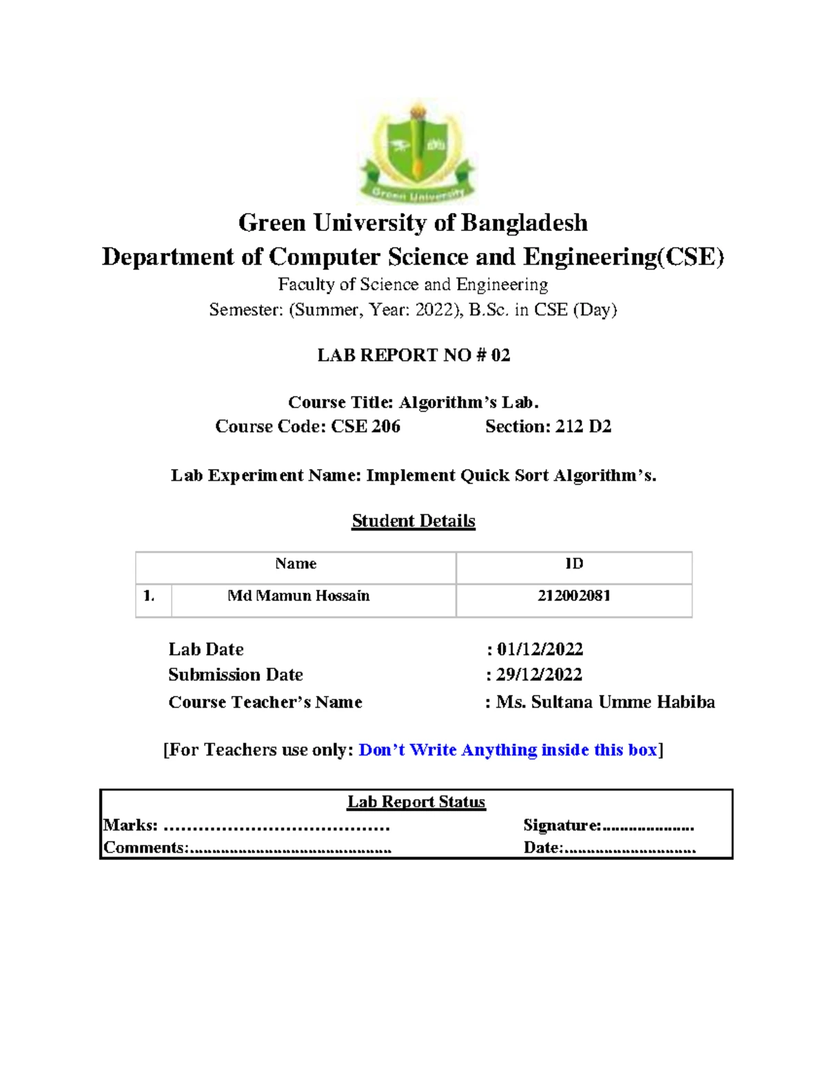 Micro Lab 3 - CSE 221D Lab Report on Assembly Language Tasks - Studocu