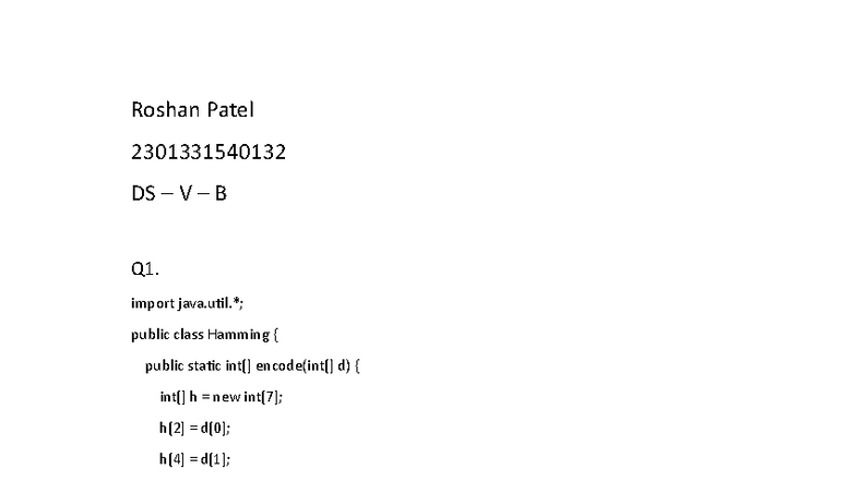Computer network file - Roshan Patel 2301331540132 DS – V – B Q1 ...
