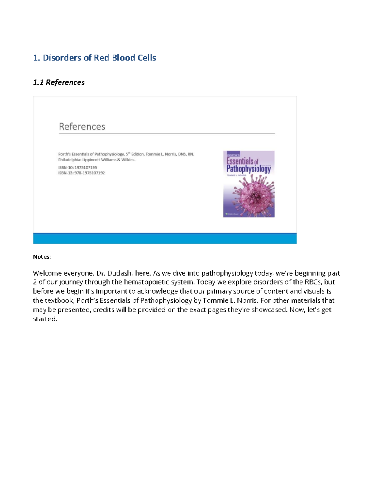 RBC Disorders: Anemia, Hemolytic Anemias, & Polycythemia Overview - Studocu