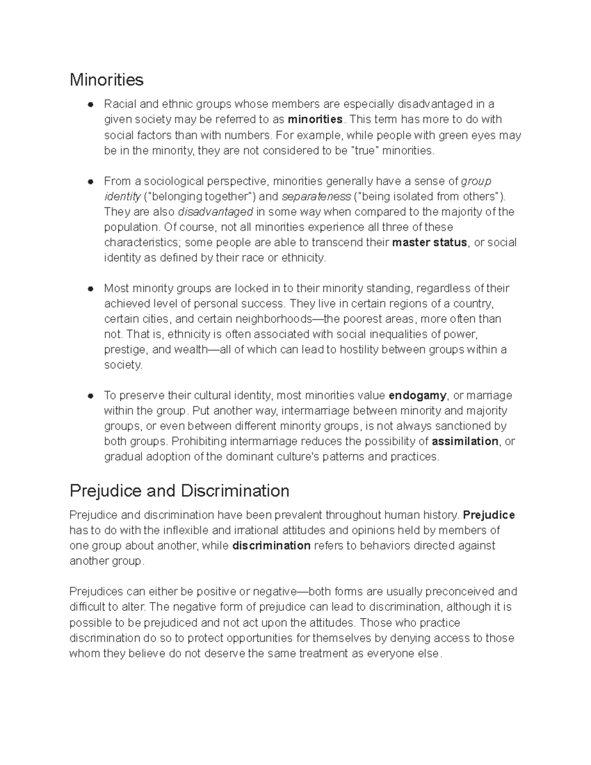 Race and Ethnicity - Lecture Notes on Minorities and Discrimination ...