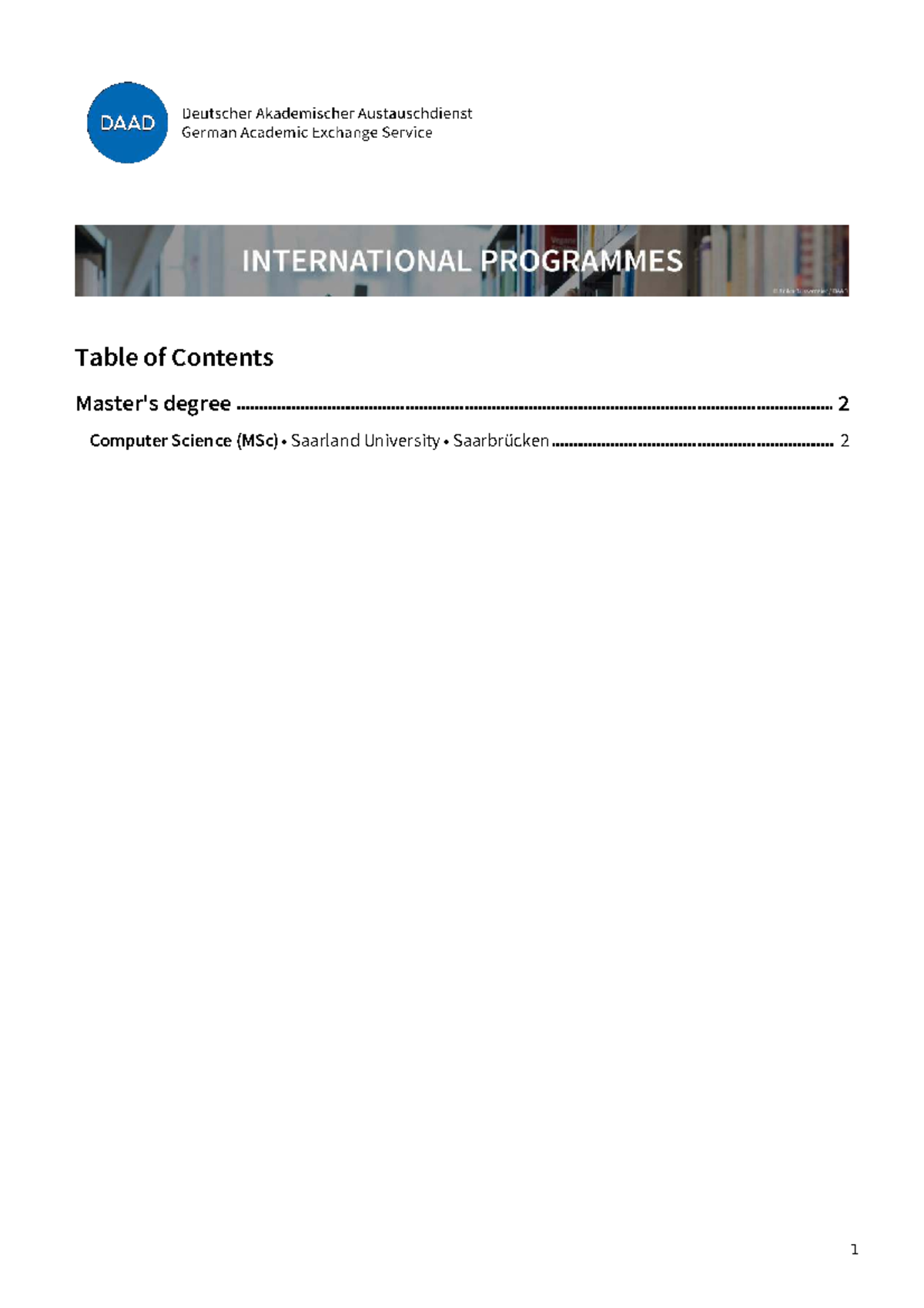 MSc Computer Science Program Overview - Saarland University 2025 - Studocu