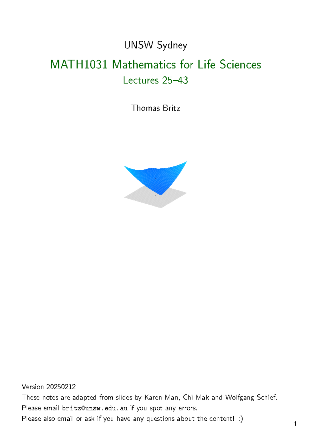 UNSW MATH1031 Lecture Summary: Matrix Transformations & Markov ...