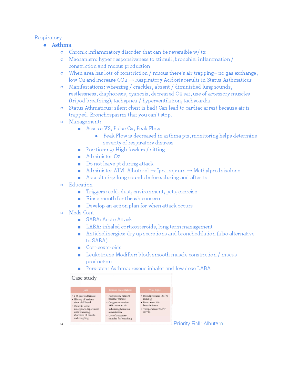 Nursing Care of Adults 1 Final Exam Study Guide: Neuro & Respiratory ...