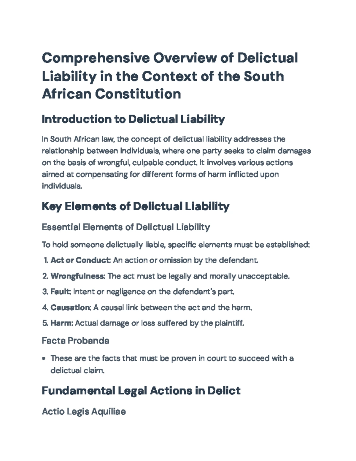 The Law of Delict Assignment: Key Questions and Legal Principles - Studocu