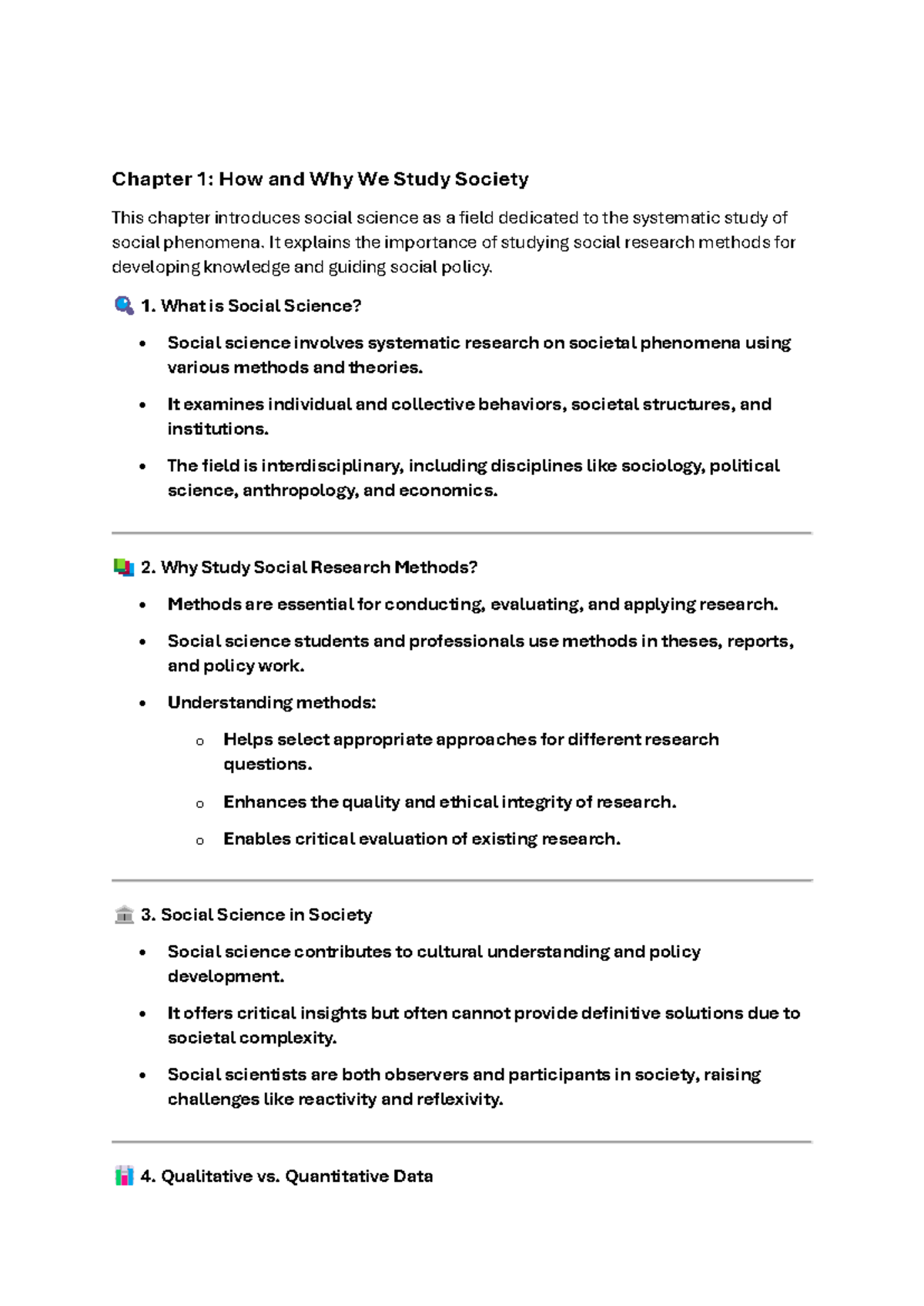 Chapter 1: Introduction to Social Science Research Methods (SOC 101 ...