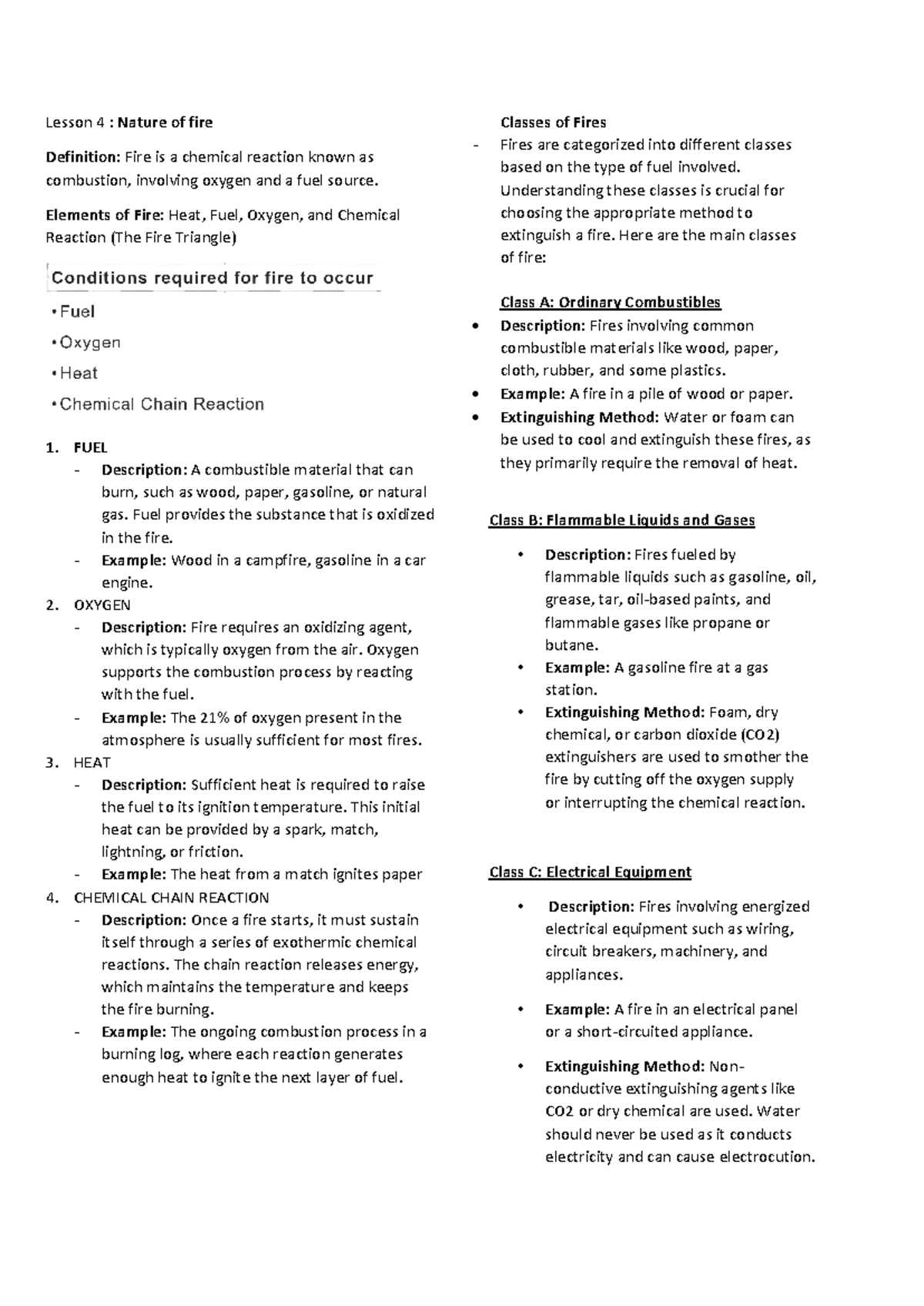 Lesson 4: Understanding Fire Dynamics and Safety Protocols - Studocu