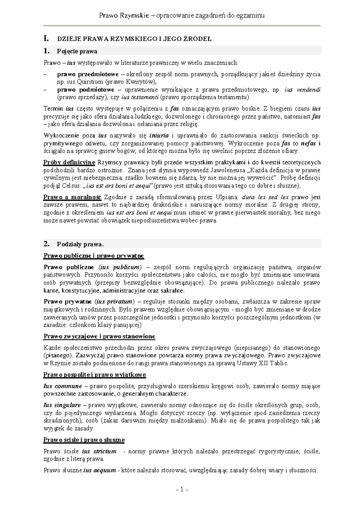 Prawo rzymskie: Analiza i Źródła - Skrypt do PRZ 101 - Document Preview