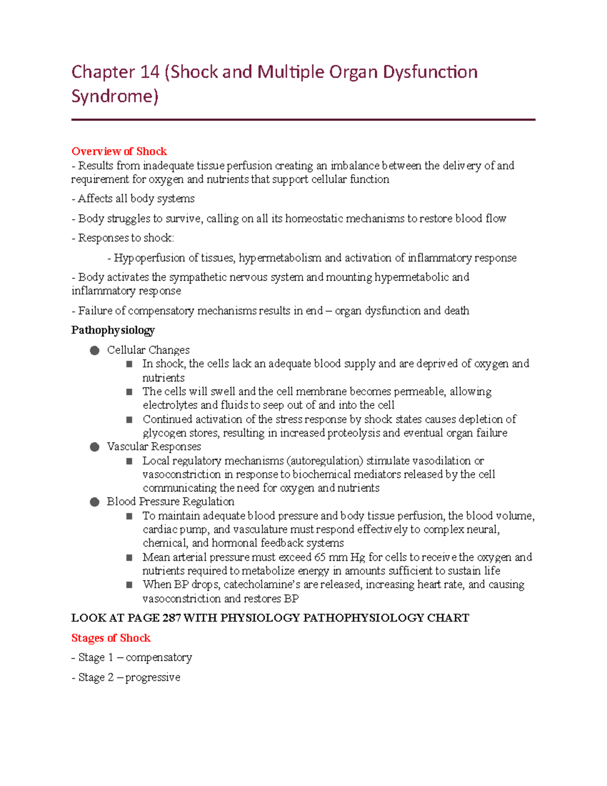 Docx (21) - Lecture notes chapter 14 - Chapter 14 (Shock and Multiple ...